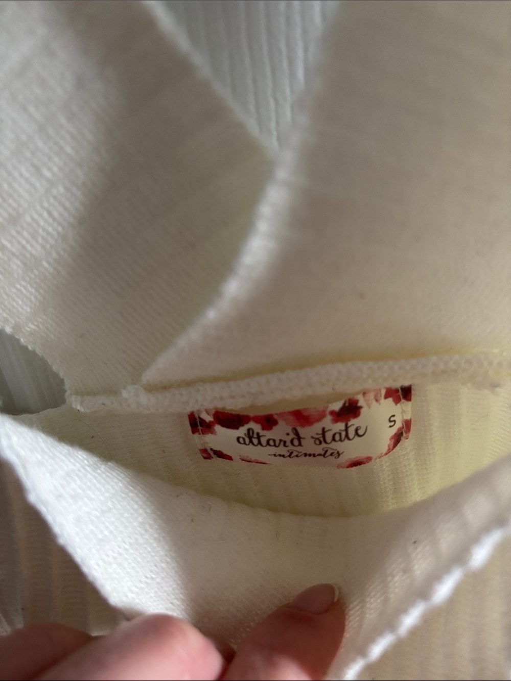 Altar'd State Cream Ribbed Crossback Crop Top - Picture 3 of 3